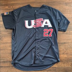 USA Men's Navy Mike Trout Jersey